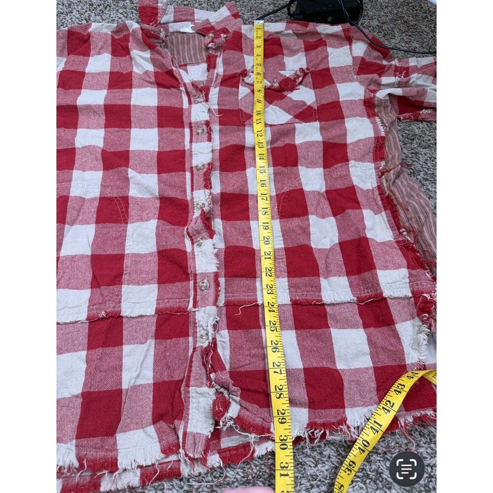 Easel Womens Plaid Oversized Tunic Dress Sz M Boxy Boho Raw Hem Grunge Casual - Picture 10 of 10
